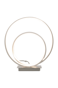 Loop 37cm Acero lámpara de mesa De Aneta Lighting - LED integrado de 14 W, regulable mediante un regulador de 3 pasos en la base de la lámpara.