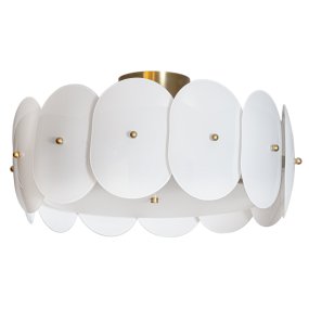Omlott Ø53 Blanco plafón De By Rydéns - Una hermosa lámpara de techo lo envuelve y agrega elegancia a la habitación con sus detalles de latón.