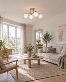 Globi 4 Ø65 Latón cepillado/blanco plafón De Nordic Lighting - La elegante l&aacute;mpara de techo Globi 4 crea un ambiente elegante en cualquier estancia y proporciona una luz suave y agradable.