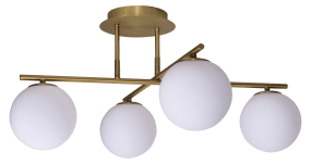 Globi 4 Ø65 Latón cepillado/blanco plafón De Nordic Lighting - La elegante lámpara de techo Globi 4 crea un ambiente elegante en cualquier estancia y proporciona una luz suave y agradable.