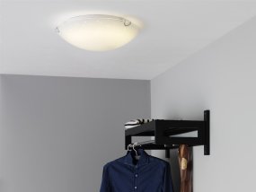 Zodiac Ø30 Blanco plafón De Cottex - La pantalla de vidrio redonda distribuye la luz de manera uniforme, lo que la hace perfecta para dormitorios, pasillos o salas de estar donde se desea una iluminación atmosférica y efectiva.