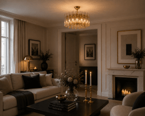 Lancaster Ø54 Latón/ámbar cristal De Lampan - Gracias a su forma decorativa, Lancaster se convierte en el centro de atenci&oacute;n de cualquier estancia y es perfecta para salones, comedores o pasillos donde se desee crear un ambiente acogedor y elegante.