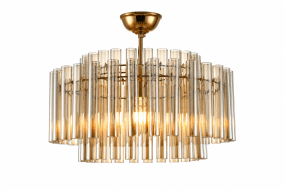 Lancaster Ø54 Latón/ámbar cristal De Lampan - Gracias a su forma decorativa, Lancaster se convierte en el centro de atenci&oacute;n de cualquier estancia y es perfecta para salones, comedores o pasillos donde se desee crear un ambiente acogedor y elegante.