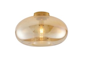 Munc Ø40 Ámbar plafón De Lampan - Munc es una elegante l&aacute;mpara de techo que combina vidrio y metal en un dise&ntilde;o suave y sofisticado.