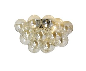 Monaco Ø50 Ámbar plafón De Lampan - En el centro de la l&aacute;mpara se encuentra un portal&aacute;mparas de pl&aacute;stico para seis bombillas, que, al encenderse, crean una luz agradable a trav&eacute;s de las pantallas de vidrio.