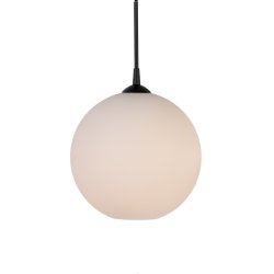 Capo Ø30 Blanco De Belid - La l&aacute;mpara colgante Capo es una cl&aacute;sica l&aacute;mpara colgante esf&eacute;rica con un hermoso cristal opalino y finos detalles de metal.