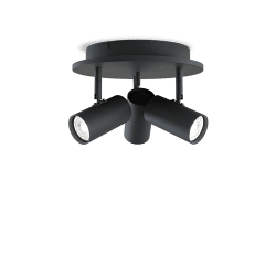 Tyson 3 Textura negra foco de techo De Belid - Se adapta a la mayoría de las habitaciones de su hogar.