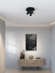 Tyson 3 Textura negra foco de techo De Belid - Se adapta a la mayoría de las habitaciones de su hogar.