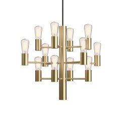 Manola 12 mini Ø45 Latón satinado Lámpas de techo De Herstal - Su elegante diseño lo convierte en un elemento central de su interior y con las fuentes de luz incluidas pronto podrá disfrutar de una nueva dimensión de estilo y belleza.