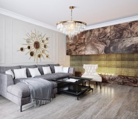 Revero Ø70 Latón cristal De Maytoni - Un detalle interior perfecto para crear un ambiente lujoso en el pasillo, la sala de estar o encima del comedor, donde funciona tanto como fuente de luz como decoraci&oacute;n en el techo.