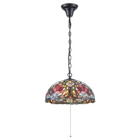 Larissa Ø38 Multicolor De Elstead Lighting - Larissa es una l&aacute;mpara colgante decorativa de estilo cl&aacute;sico Tiffany, elaborada en acero con un precioso acabado en bronce vintage.