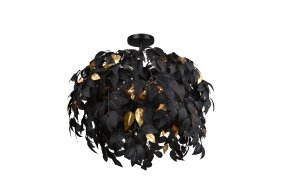 Leavy Ø70 Negro De Trio Lighting - La extraordinaria lámpara de techo LEAVY impresiona por sus numerosas hojas de plástico y se convierte en un claro punto destacado en el techo.