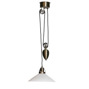 Lámpara Estilo Escuela Ø30 Latón antiguo Lámpas de techo De Cottex - Gracias a su mecanismo de elevaci&oacute;n, la altura de la l&aacute;mpara se ajusta f&aacute;cilmente para garantizar una iluminaci&oacute;n &oacute;ptima.