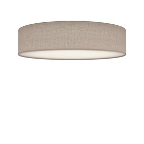 Soft Ø60 Lino beige plafón De Belid - La pantalla de lino en tono beige natural armoniza a la perfecci&oacute;n con la base blanca, que garantiza una iluminaci&oacute;n uniforme y sin deslumbramientos.