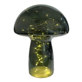 Mushroom 35cm Verde lámpara de mesa De Pixie Design - Est&aacute; equipado con un temporizador y un pr&aacute;ctico regulador de intensidad de 5 niveles para ajustar la luz seg&uacute;n las necesidades, lo que lo hace perfecto tanto como iluminaci&oacute;n de trabajo como como iluminaci&oacute;n acogedora por la noche.