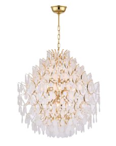 Palais Ø58 Oro cristal De Lampan - La combinaci&oacute;n de c&aacute;lidos detalles dorados y esmerilados da como resultado una interpretaci&oacute;n moderna de la cl&aacute;sica l&aacute;mpara de ara&ntilde;a de cristal.