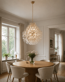 Palais Ø58 Oro cristal De Lampan - La combinaci&oacute;n de c&aacute;lidos detalles dorados y esmerilados da como resultado una interpretaci&oacute;n moderna de la cl&aacute;sica l&aacute;mpara de ara&ntilde;a de cristal.