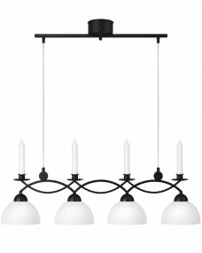 Florens 90cm Negro De Cottex - La l&aacute;mpara de techo Floren de metal y cristal blanco combina elegancia y funcionalidad con espacio para cuatro luces y a&ntilde;ade un toque cl&aacute;sico a tu hogar.