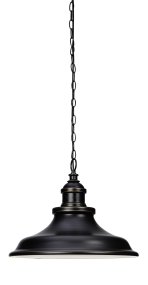 New Haven Ø45 Negro antiguo Lámpas de techo De Cottex - Su robusta construcci&oacute;n de metal y su suspensi&oacute;n de cadena le dan un toque industrial y son perfectos para crear un ambiente moderno en la cocina o el comedor.