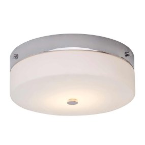 Tamar Ø30 Cromo pulido lámpara de baño De Elstead Lighting - La lámpara de techo Tamar en cromo pulido es una solución de iluminación elegante y funcional, perfecta para baños gracias a su grado de protección IP44, pero también es adecuada para pasillos y estancias con techos bajos.