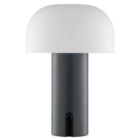 Mattis 20cm Gris De Brilliant - Su base de metal gris y su pantalla de pl&aacute;stico blanco crean un estilo atemporal y elegante que se integra a la perfecci&oacute;n en cualquier ambiente.