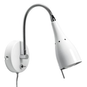 Tanum Blanco lámpara de lectura De Armaturhantverk - El brazo flexible le permite dirigir f&aacute;cilmente la luz hacia donde m&aacute;s la necesita, lo que hace que la l&aacute;mpara sea perfecta para rincones de estudio o estaciones de trabajo.