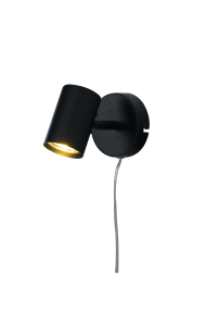 Hugin Negro lámpara de lectura De Aneta Lighting - El pr&aacute;ctico foco Hugin con cabezal de luz orientable es ideal como l&aacute;mpara de noche.