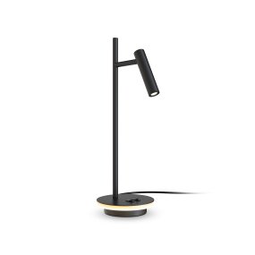 Estudo 45cm Negro lámpara de escritorio De Maytoni - La forma minimalista y la base elegante con borde de luz integrado hacen de Estudo un complemento versátil y elegante para el hogar y la oficina.