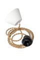 Colgante de techo textil 2m Naturaleza retorcida De Alde & Lind - Lámpara de techo con cable trenzado recubierto de tela, compatible con lámparas de techo Alde&amp;Lind con casquillo E27.