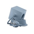 Square 1 with 30W Dual USBC & Magnetic base, 3m Azul De Avolt - Regleta de enchufes de diseño elegante de Avolt con un cable largo de PVC, un cubo de plástico reciclado y una placa magnética en la parte inferior para colgar en la pared.