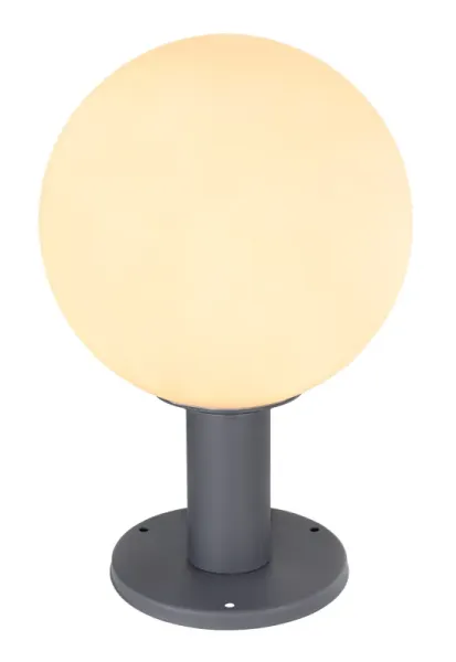 Ossy 38cm Antracita De Globo Lighting - Fabricada en fundición de aluminio color antracita con un elegante interior de cristal opal (Ø 25cm), difunde una luz suave y agradable.