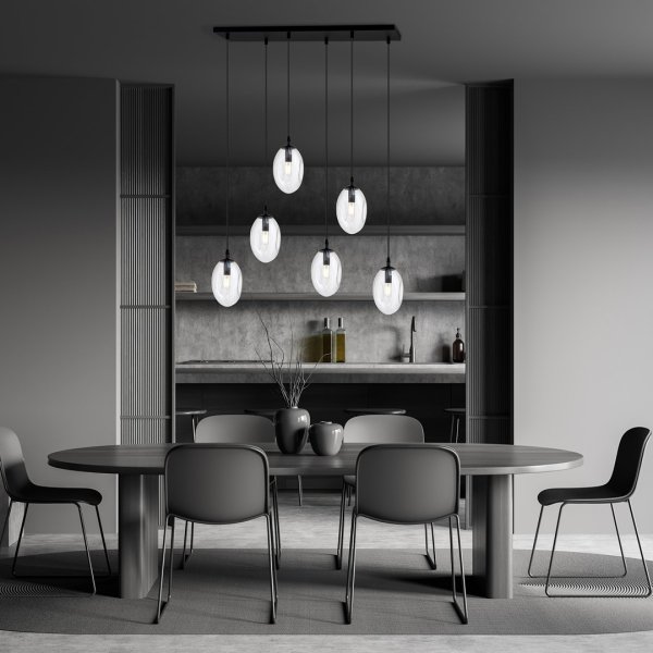 Astral 70cm Transparente Lámpas de techo De Emibig Lighting - Esta moderna l&aacute;mpara tiene una forma de pantalla &uacute;nica, elegante y estilizada, que a&ntilde;ade encanto y car&aacute;cter a la habitaci&oacute;n.