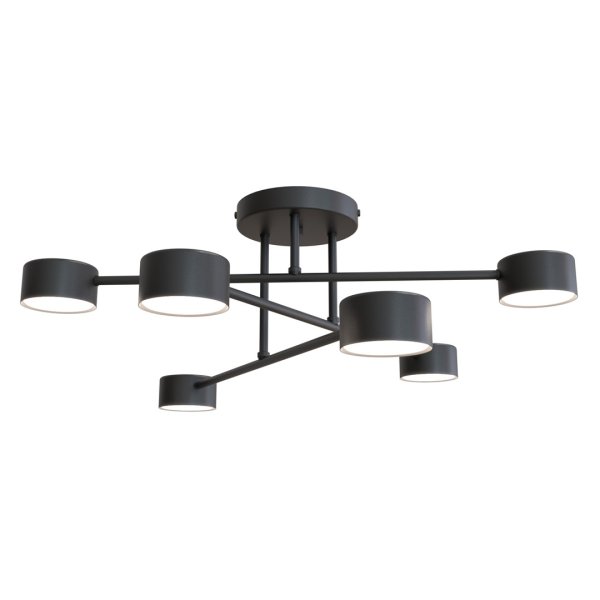 Halo Ø60 Negro plafón De Emibig Lighting - Su forma esbelta y su metal con recubrimiento en polvo le dan a la lámpara un aspecto único que se adapta perfectamente a los hogares modernos.