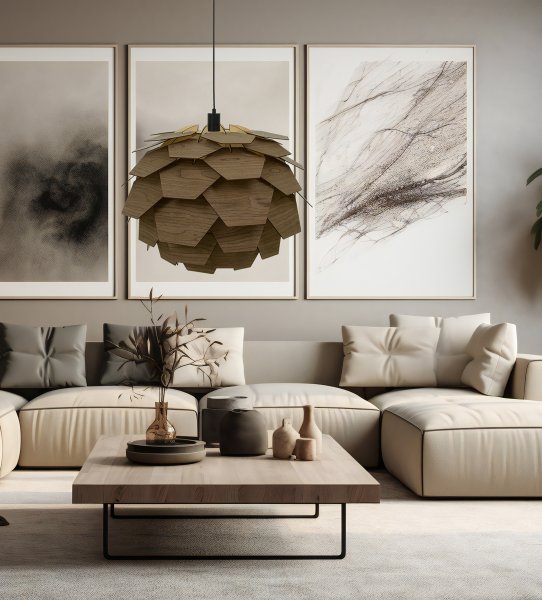 Carpatica Ø60 Mancha marrón Lámpas de techo De Aneta Lighting - La hermosa lámpara de techo Carpatica con múltiples capas de listones de madera con chapa teñida en marrón tiene un diseño que recuerda a un cono redondo.