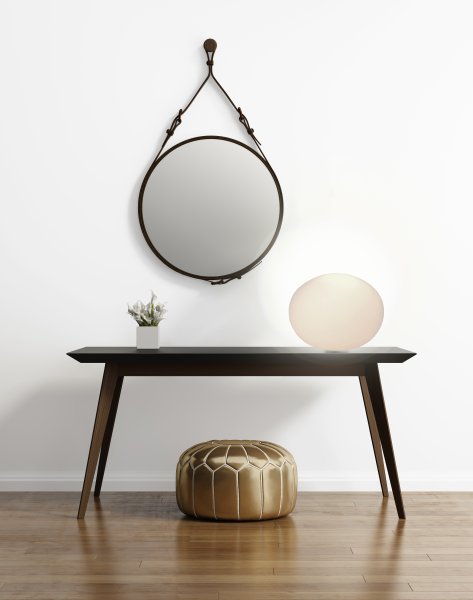 Globus 23cm Ópalo lámpara de mesa De Aneta Lighting - Lámpara de mesa globo realizada en cristal blanco opalino con fuente de luz en el interior de la esfera de cristal, que proporciona una luz decorativa y acogedora.