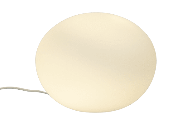 Globus 23cm Ópalo lámpara de mesa De Aneta Lighting - Lámpara de mesa globo realizada en cristal blanco opalino con fuente de luz en el interior de la esfera de cristal, que proporciona una luz decorativa y acogedora.