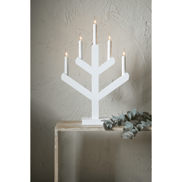 Vinga Blanco De Star Trading - El portavelas perfecto para Navidad, el portavelas de Adviento est&aacute; hecho de madera.