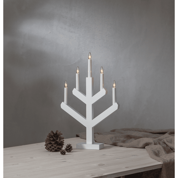Vinga Blanco De Star Trading - El portavelas perfecto para Navidad, el portavelas de Adviento est&aacute; hecho de madera.