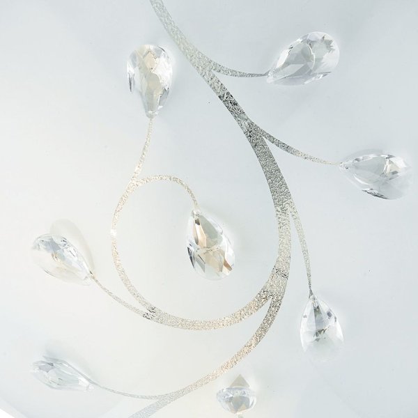 Dunkirk Ø30 Blanco plafón De Searchlight - La lámpara de techo Dunkirk combina elementos de vidrio, ópalo y cristal para crear un diseño impresionante.