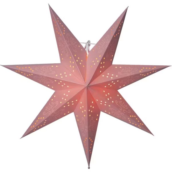Romantic Ø55 Rosa De Star Trading - Estrellas de papel rosa con bonitos patrones decorativos para uso en interiores.