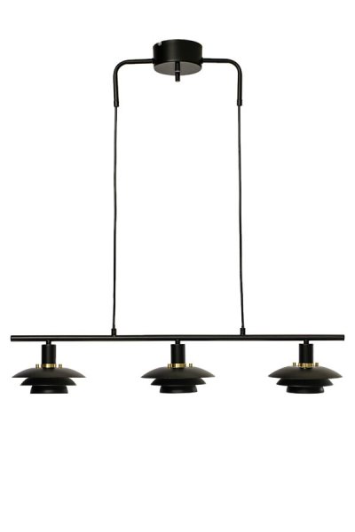 Epsilon 86cm Negro Lámpas de techo De Aneta Lighting - EPSILON es la clásica lámpara de techo que adquiere un estilo más moderno con sus tres pantallas más pequeñas.
