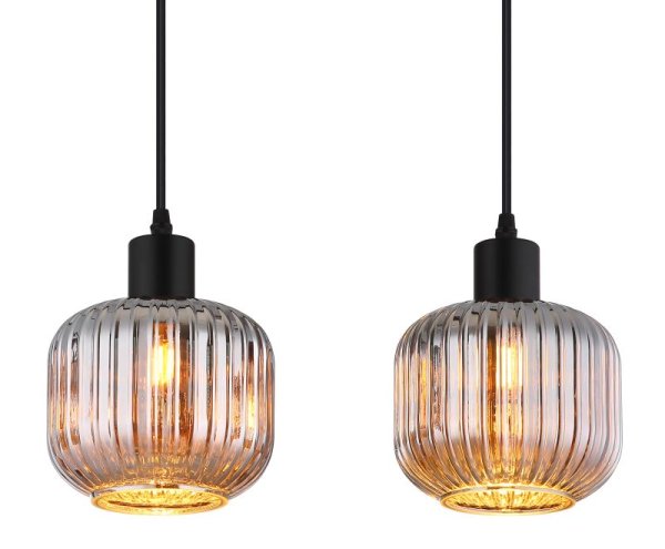 Tom 80cm Color humo Lámpas de techo De Globo Lighting - Den mattsvarta metallen ger ett modernt uttryck och passar perfekt in i olika inredningsstilar.