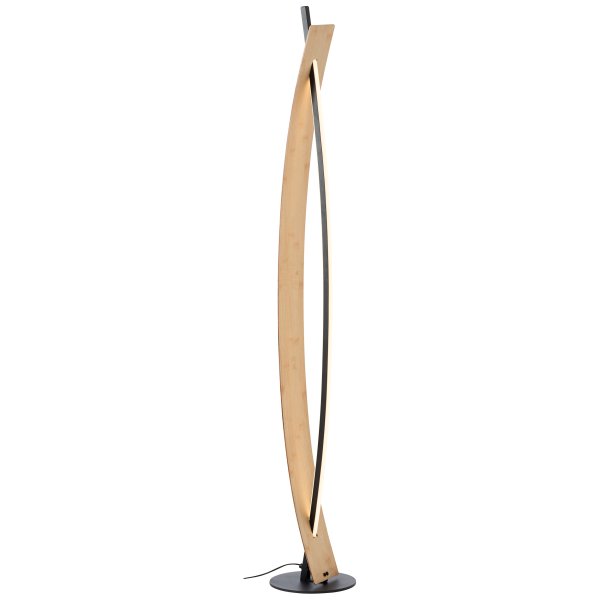 Visby Naturaleza lámpara de pie De Brilliant - La majestuosa l&aacute;mpara de 120 cm est&aacute; hecha de metal y bamb&uacute;, lo que le confiere durabilidad y una est&eacute;tica c&aacute;lida y acogedora.