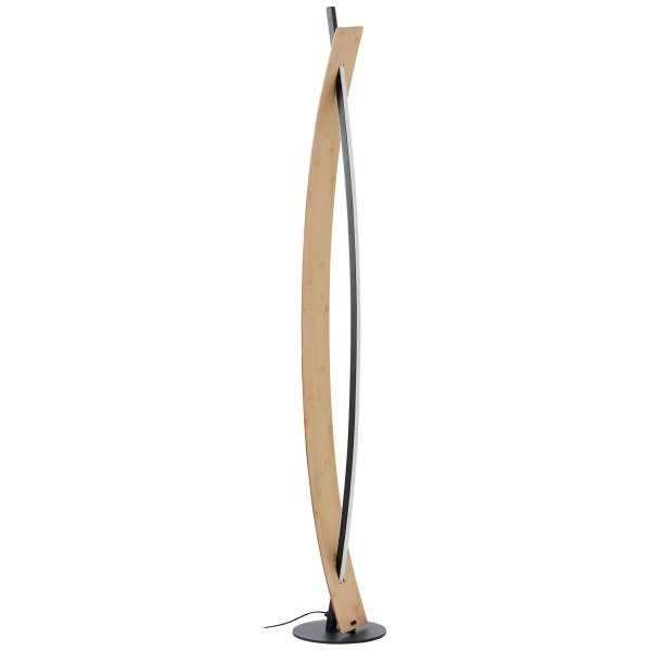 Visby Naturaleza lámpara de pie De Brilliant - La majestuosa l&aacute;mpara de 120 cm est&aacute; hecha de metal y bamb&uacute;, lo que le confiere durabilidad y una est&eacute;tica c&aacute;lida y acogedora.