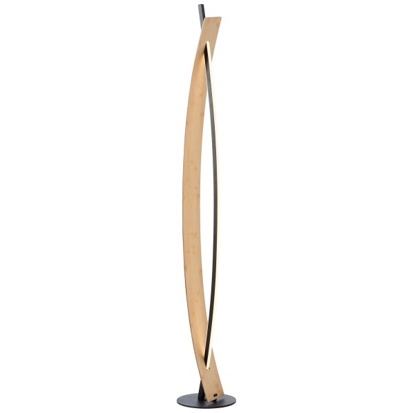 Visby Naturaleza lámpara de pie De Brilliant - La majestuosa l&aacute;mpara de 120 cm est&aacute; hecha de metal y bamb&uacute;, lo que le confiere durabilidad y una est&eacute;tica c&aacute;lida y acogedora.