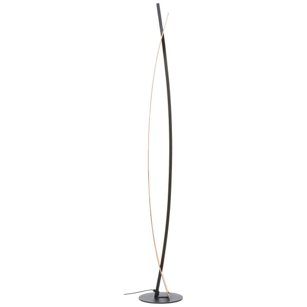 Visby Naturaleza lámpara de pie De Brilliant - La majestuosa l&aacute;mpara de 120 cm est&aacute; hecha de metal y bamb&uacute;, lo que le confiere durabilidad y una est&eacute;tica c&aacute;lida y acogedora.