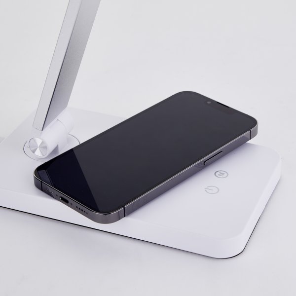 Florence 38cm Blanco lámpara de escritorio De Brilliant - La luz cuenta con un regulador táctil de 3 etapas para controlar el brillo y ofrece luz blanca cálida y diurna.