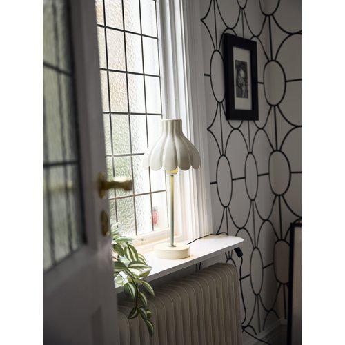 Wera 47cm Blanquecino lámpara de mesa De PR Home - Incluye un cable de pl&aacute;stico negro de 1,5 m, interruptor y enchufe.