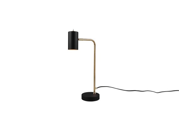 Marley 45cm Latón mate lámpara de escritorio De Trio Lighting - El cabezal de la lámpara es orientable y se puede orientar tanto hacia arriba como hacia abajo, lo que la hace perfecta como punto de atracción en el escritorio o como iluminación de acento en la oficina.