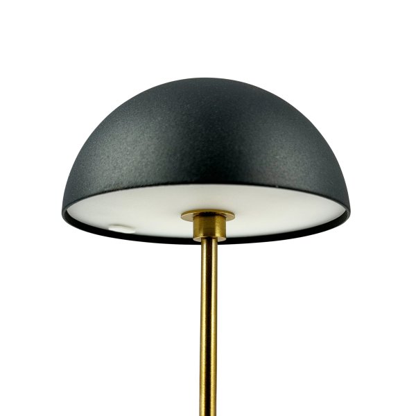 Along set 20cm Negro portátil De Dyberg Larsen - Estas lámparas inalámbricas están hechas de latón con pantallas de metal de colores y ofrecen tres niveles de brillo sin deslumbramiento.